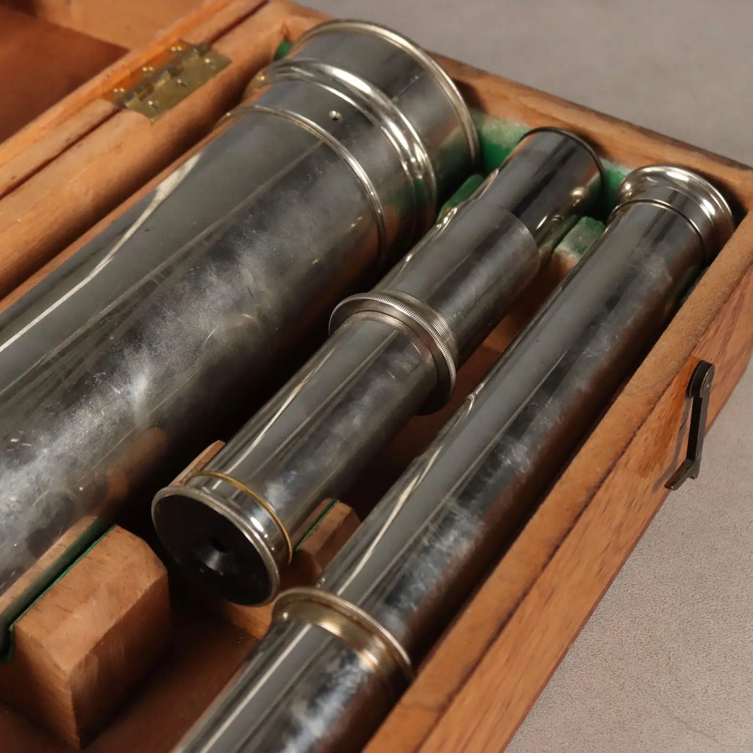Salmoiraghi Milano Spotting Scope Wooden Case Italy 1920s-1930s