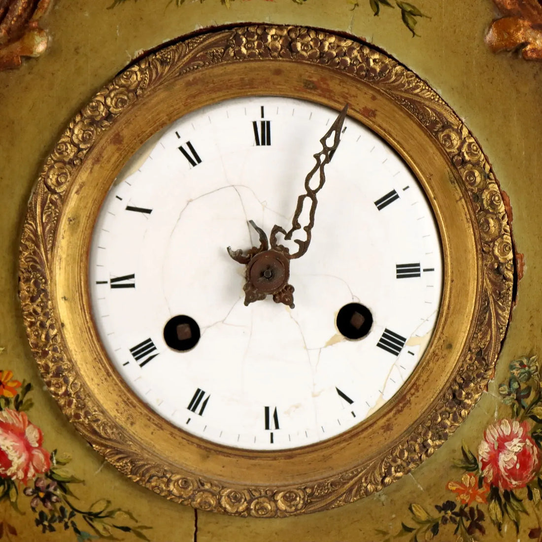 Antique Pendulum Clock Wood Hand-Sculpted France XIX-XX Century