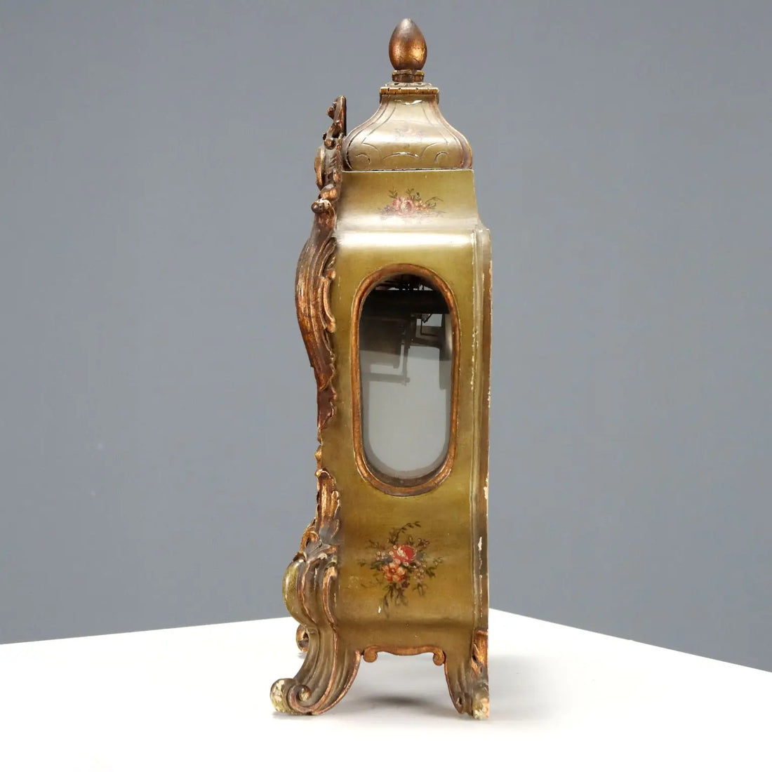 Antique Pendulum Clock Wood Hand-Sculpted France XIX-XX Century