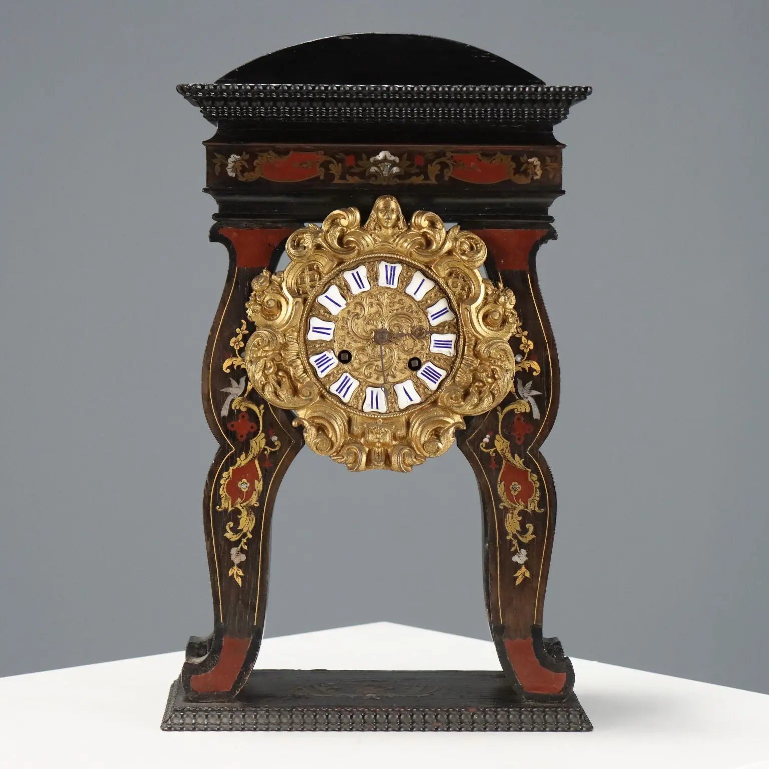 Antique Pendulum Clock Ebony-Painted Wood France XIX Century