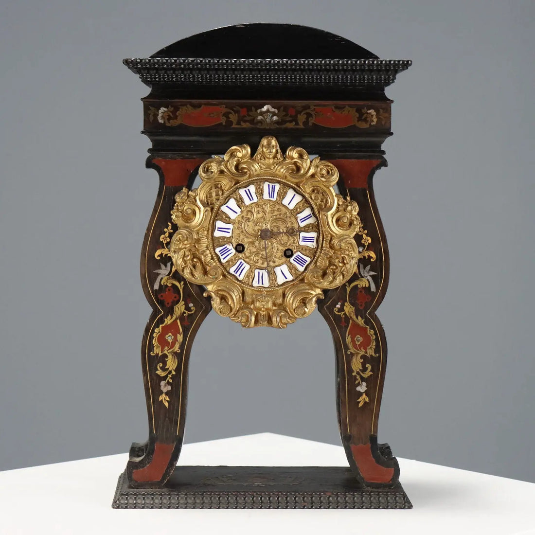 Antique Pendulum Clock Ebony-Painted Wood France XIX Century