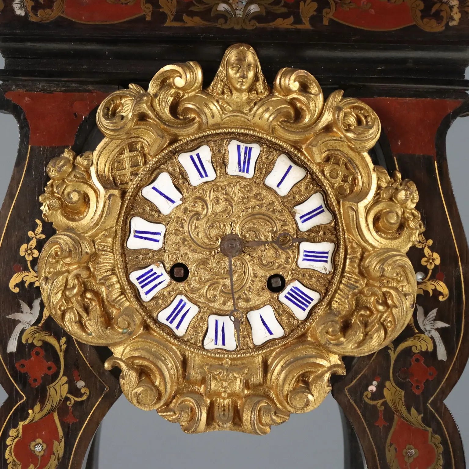 Antique Pendulum Clock Ebony-Painted Wood France XIX Century