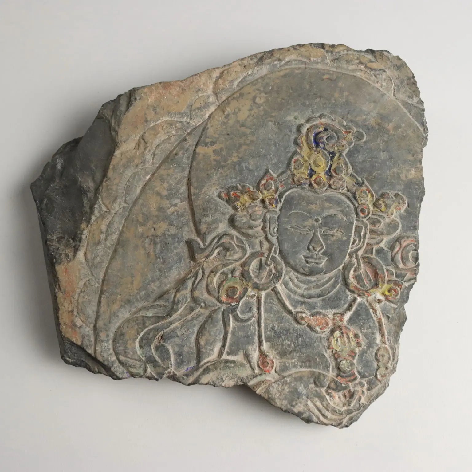 Antique Mani Stone Avalokiteshvara God of Compassion Tibet