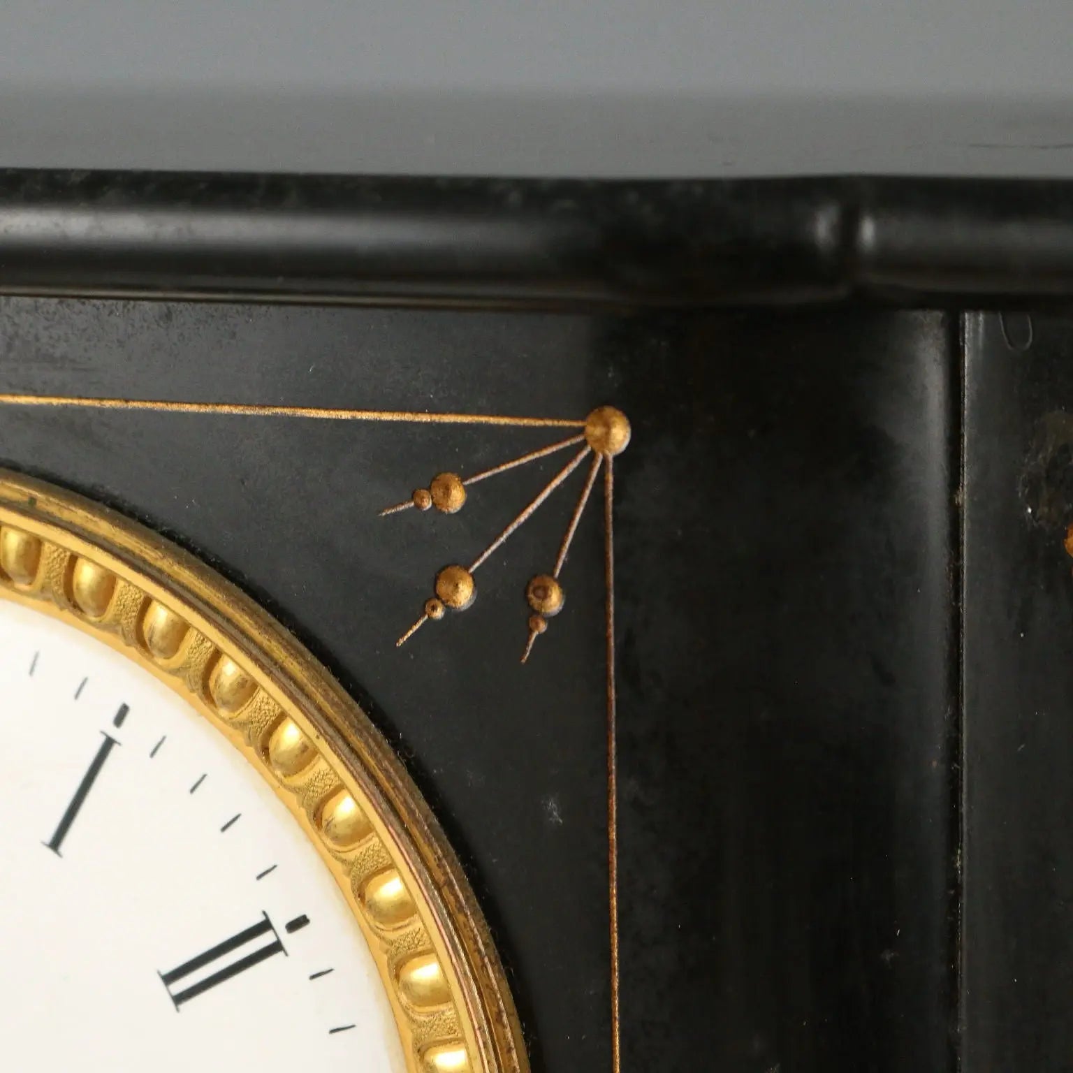 Antique Table Clock Black Marble France XIX-XX Century