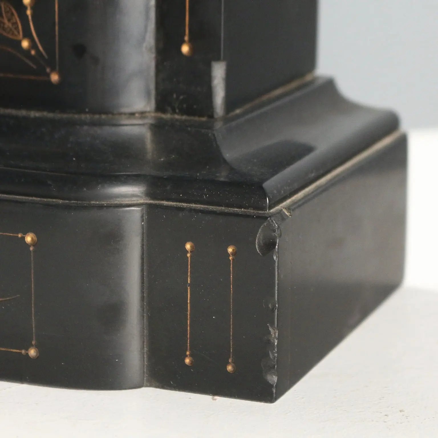 Antique Table Clock Black Marble France XIX-XX Century
