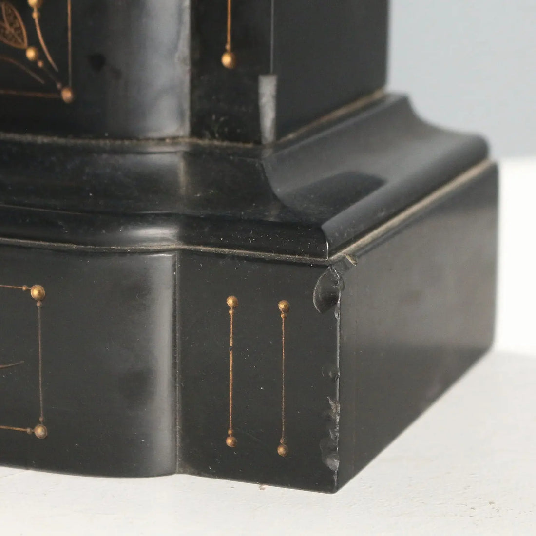 Antique Table Clock Black Marble France XIX-XX Century