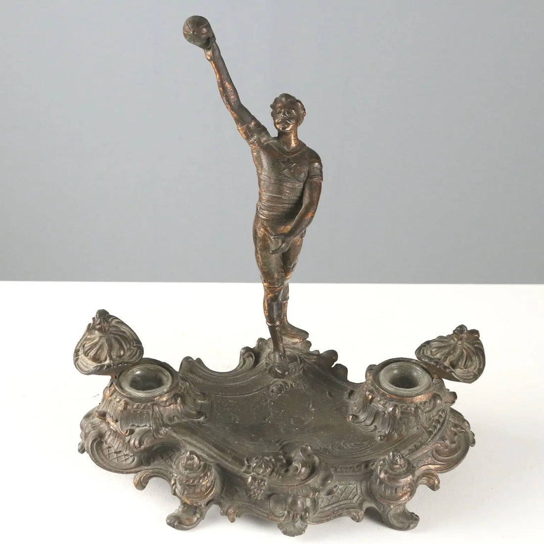 Antique Inkwell Bronze Plated Metal Europe XIX-XX Century