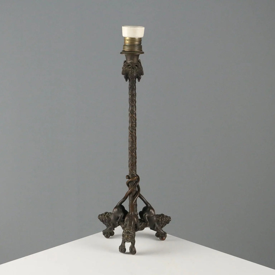 Antique Lamp Cristophe Frain Style Bronze Early XX Century