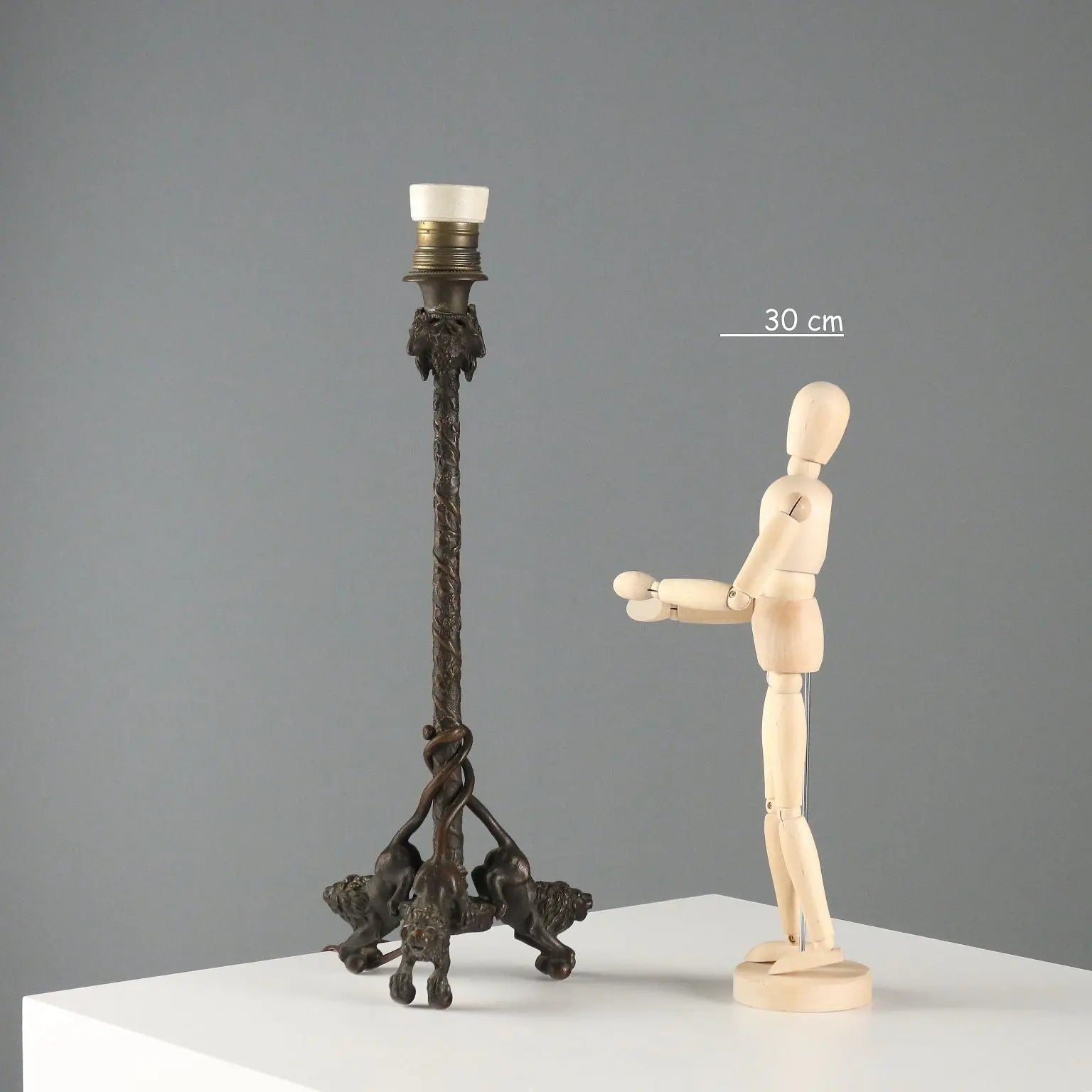 Antique Lamp Cristophe Frain Style Bronze Early XX Century
