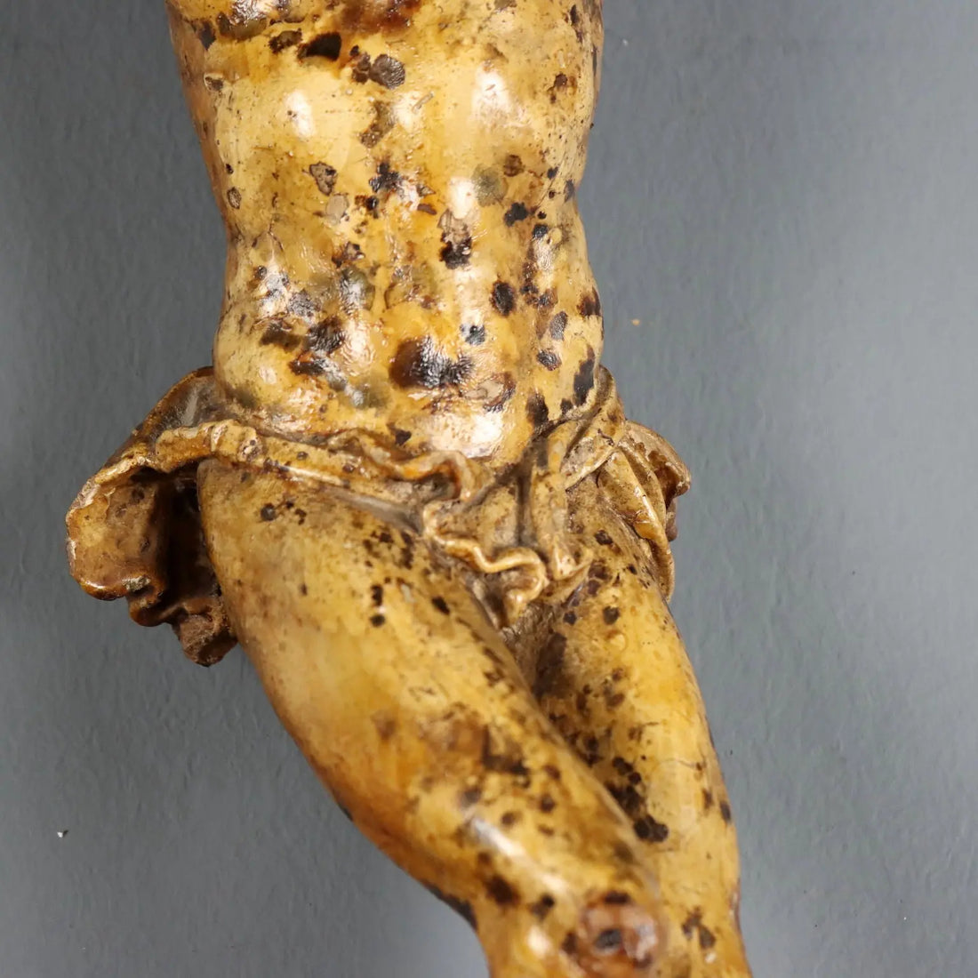 Antique Crucifix Carved Lacquered Wood Italy XVIII-XIX Century