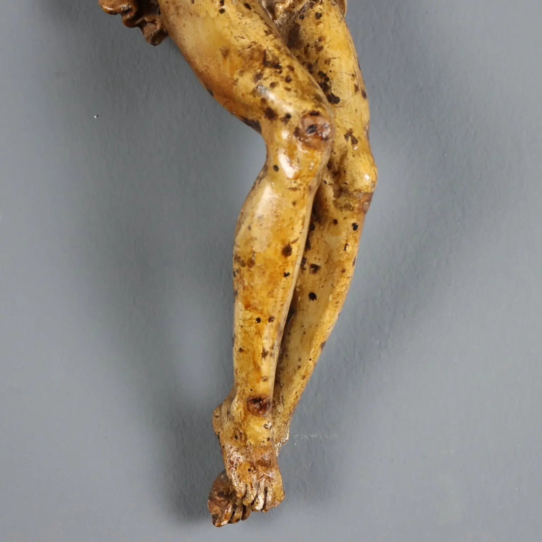 Antique Crucifix Carved Lacquered Wood Italy XVIII-XIX Century