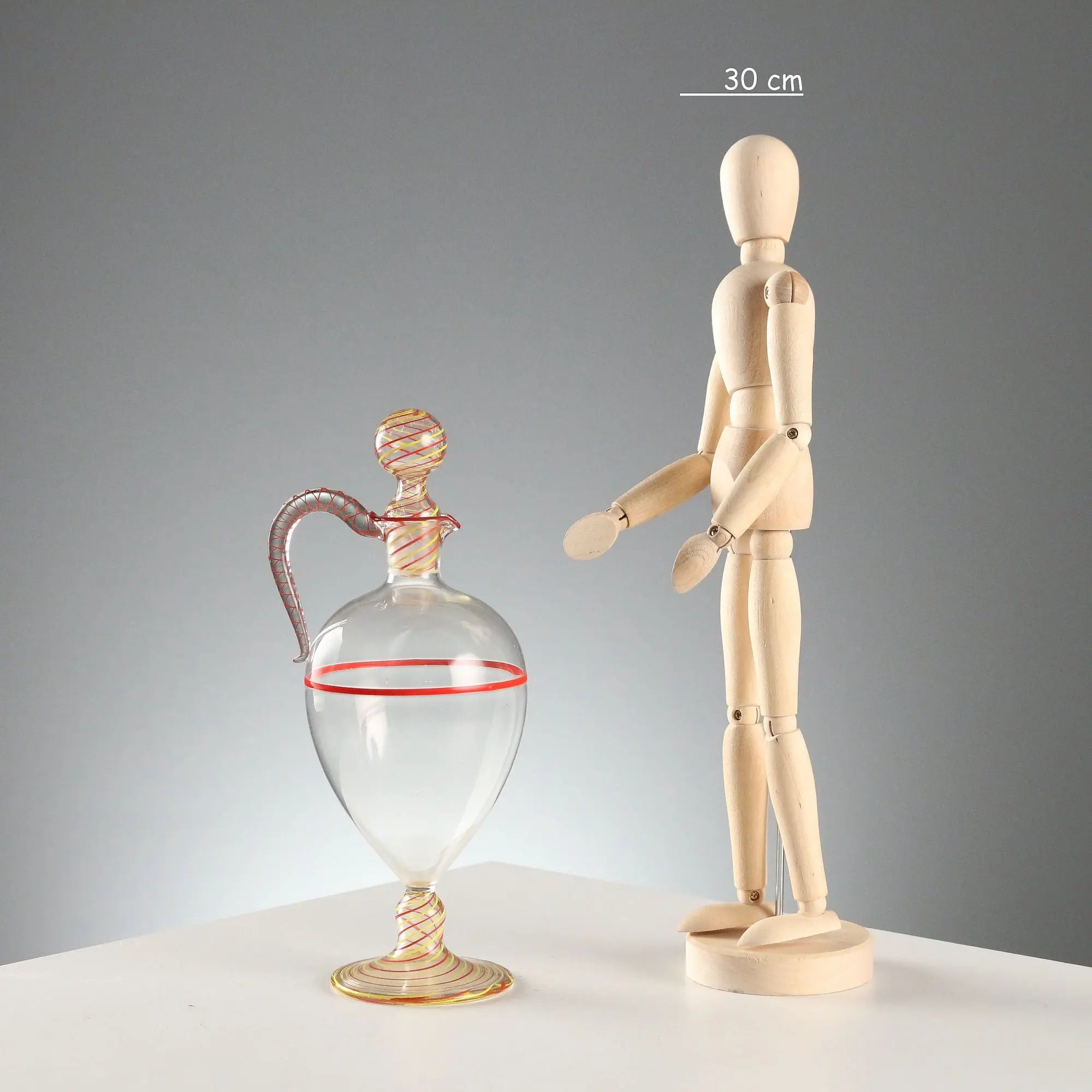 Antique Blown Glass Decanter Murano Manufacture Italy XX Century