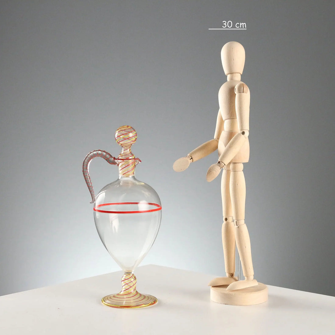 Antique Blown Glass Decanter Murano Manufacture Italy XX Century