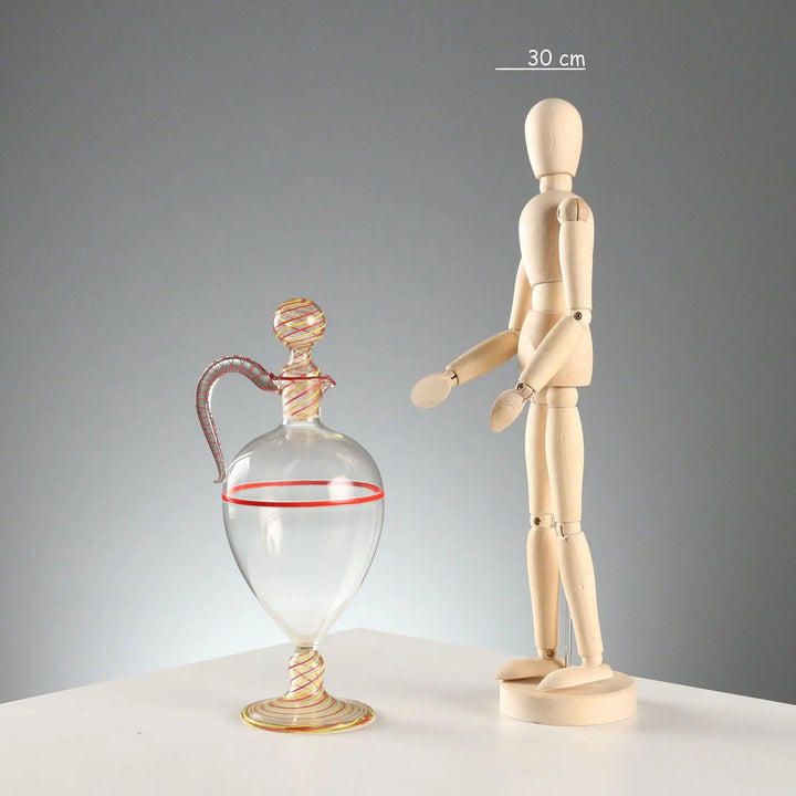 Antique Blown Glass Decanter Murano Manufacture Italy XX Century