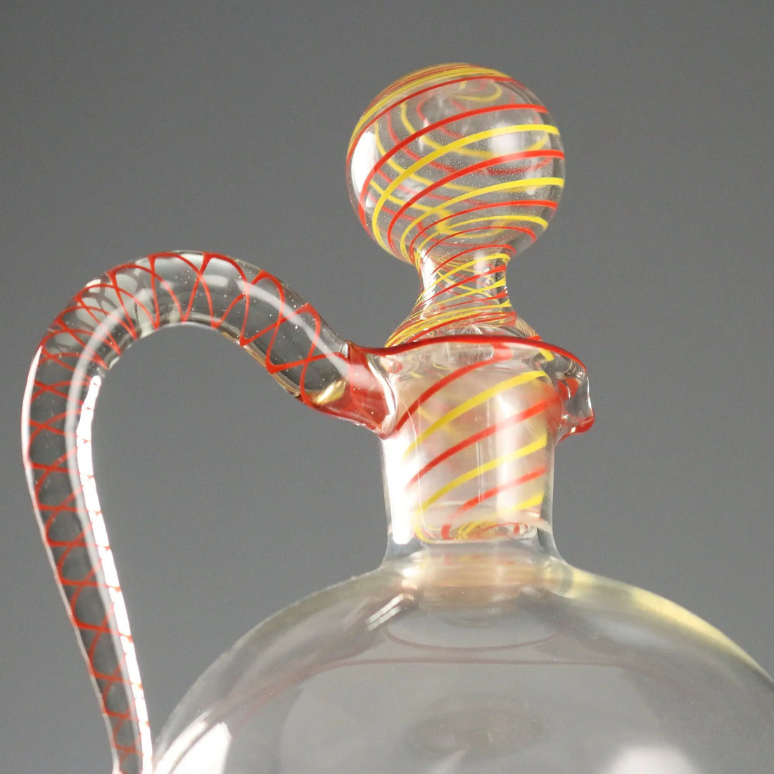 Antique Blown Glass Decanter Murano Manufacture Italy XX Century