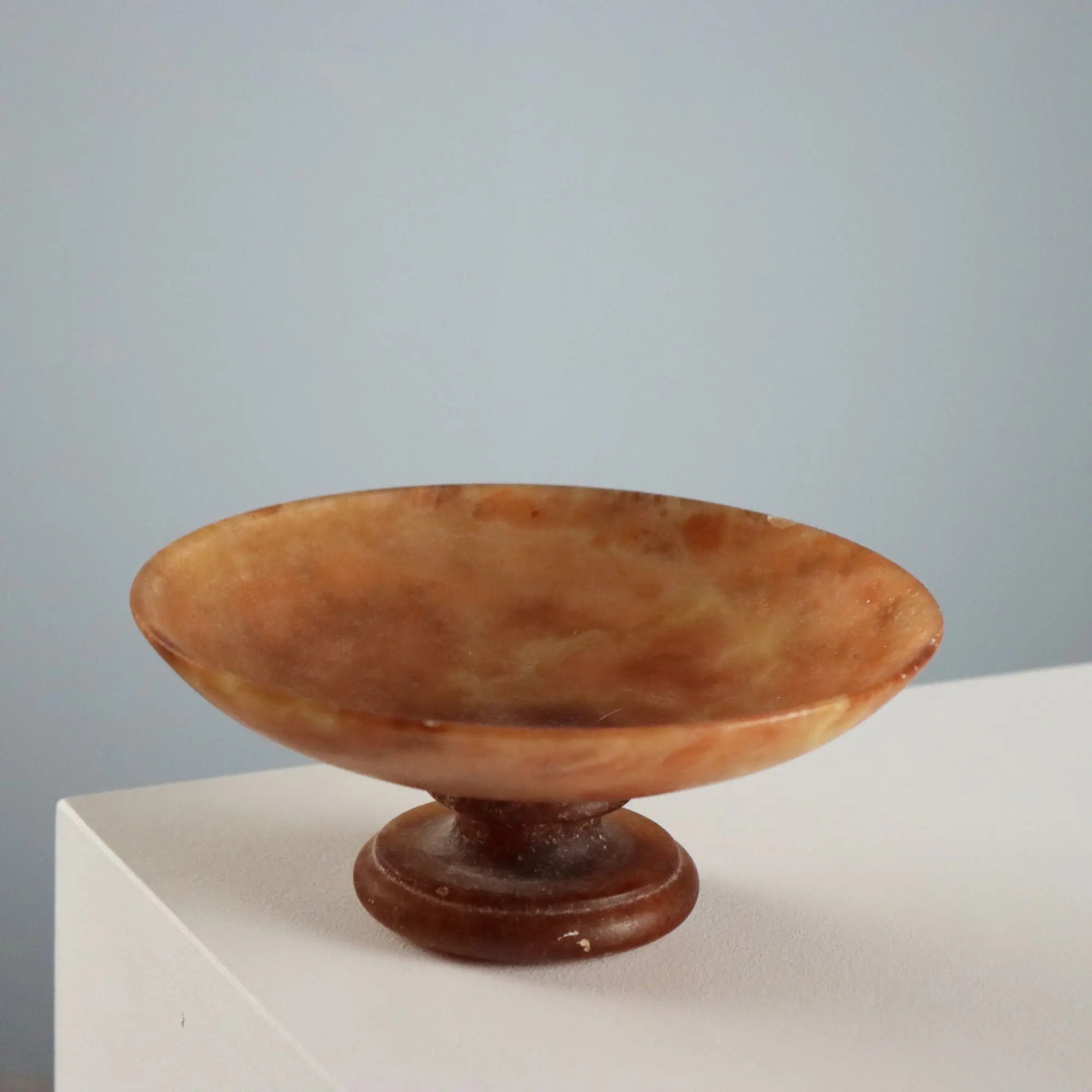 Antique Neoclassical Style Fruit Stand Alabaster Italy XX Century