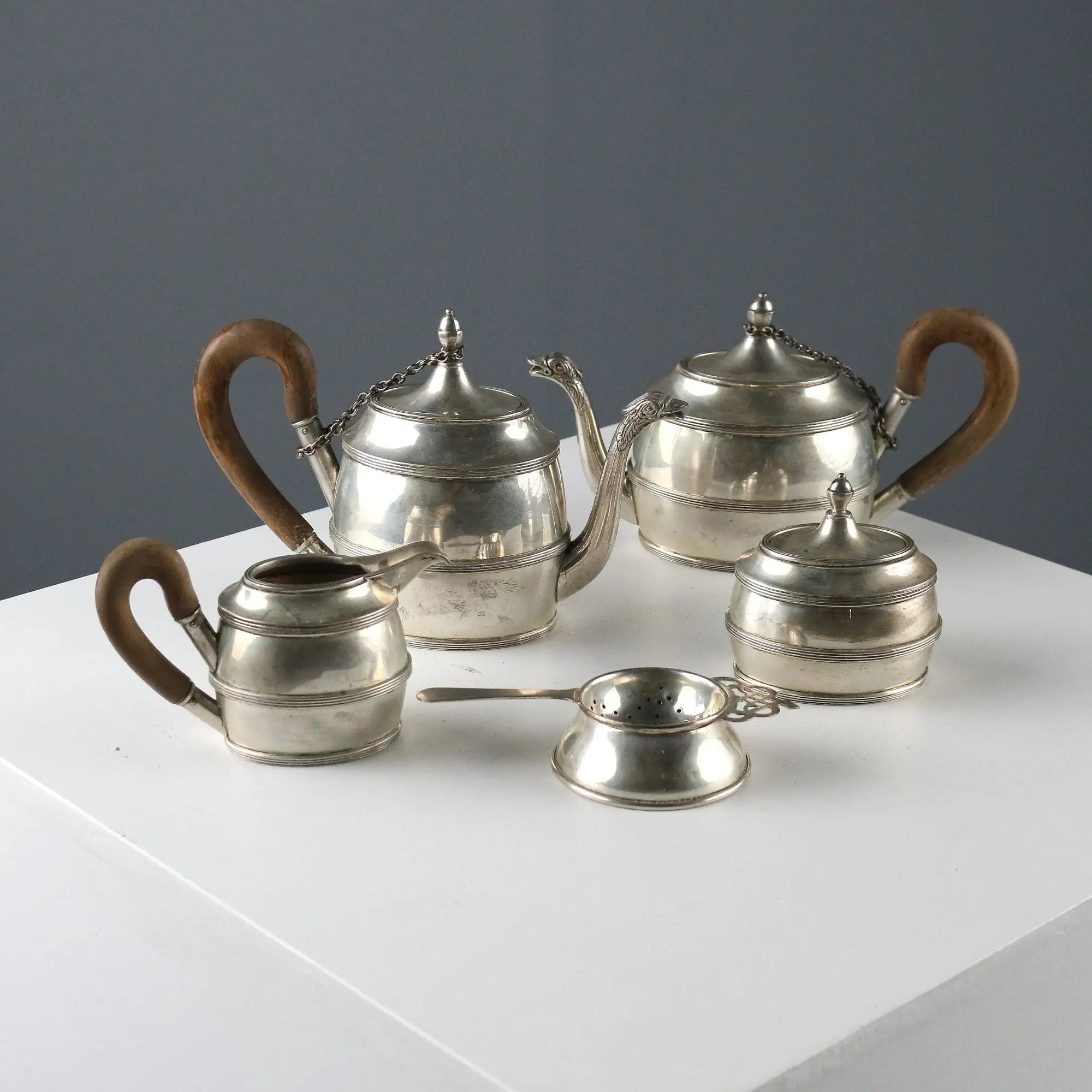 Antique Silver Plate Set Carlo Mozzoni Milan Italy XX Century