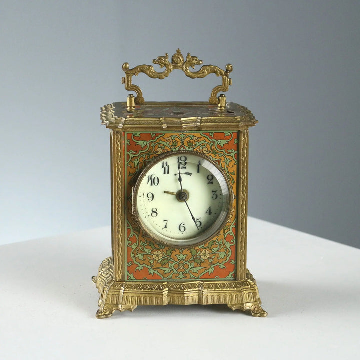 Small Antique Clock Bronze Art Nouveau Style XIX-XX Century