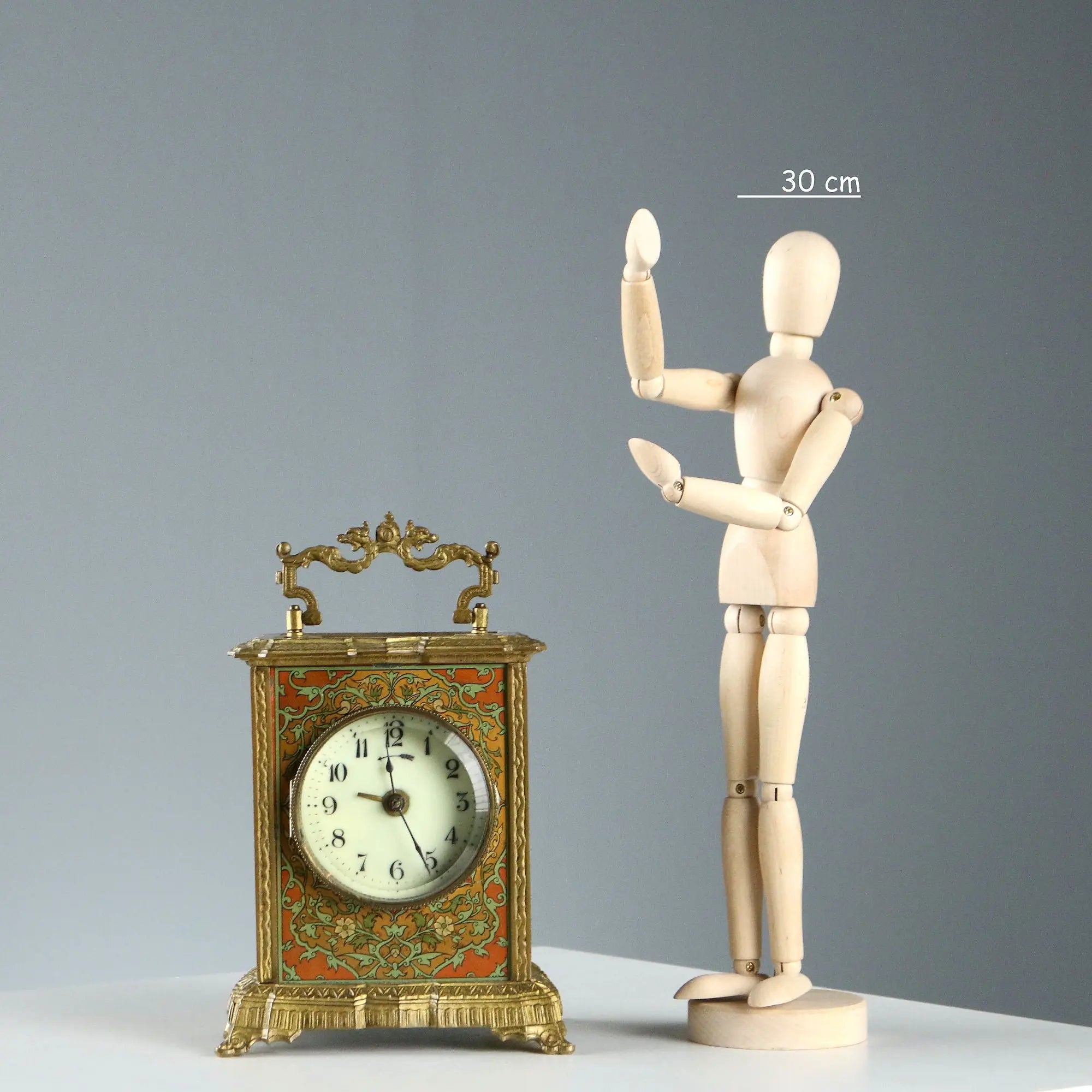 Small Antique Clock Bronze Art Nouveau Style XIX-XX Century