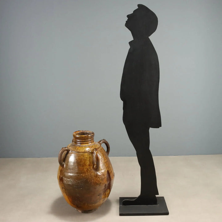 Antique Glazed Terracotta Jar Decorations Italy XX Century