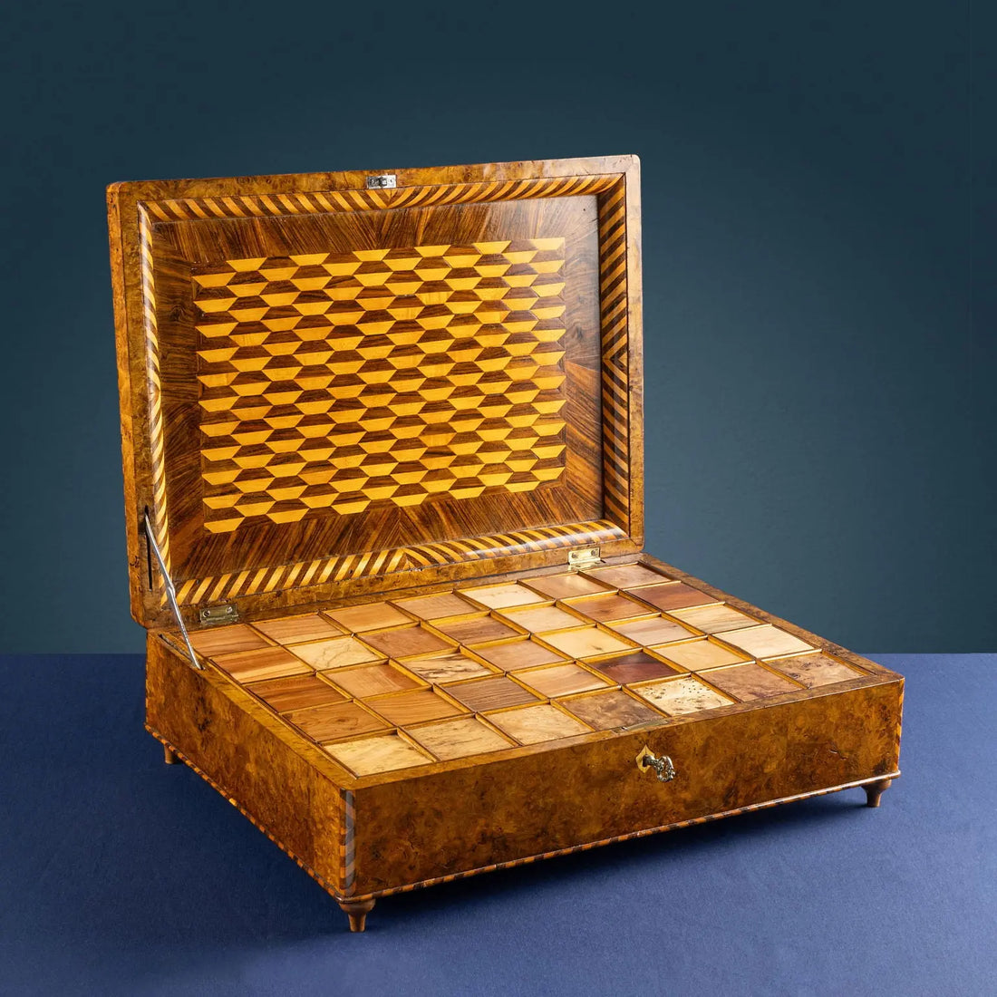 Antique Charles X Wood Sample Box Northern Italy XIX Century