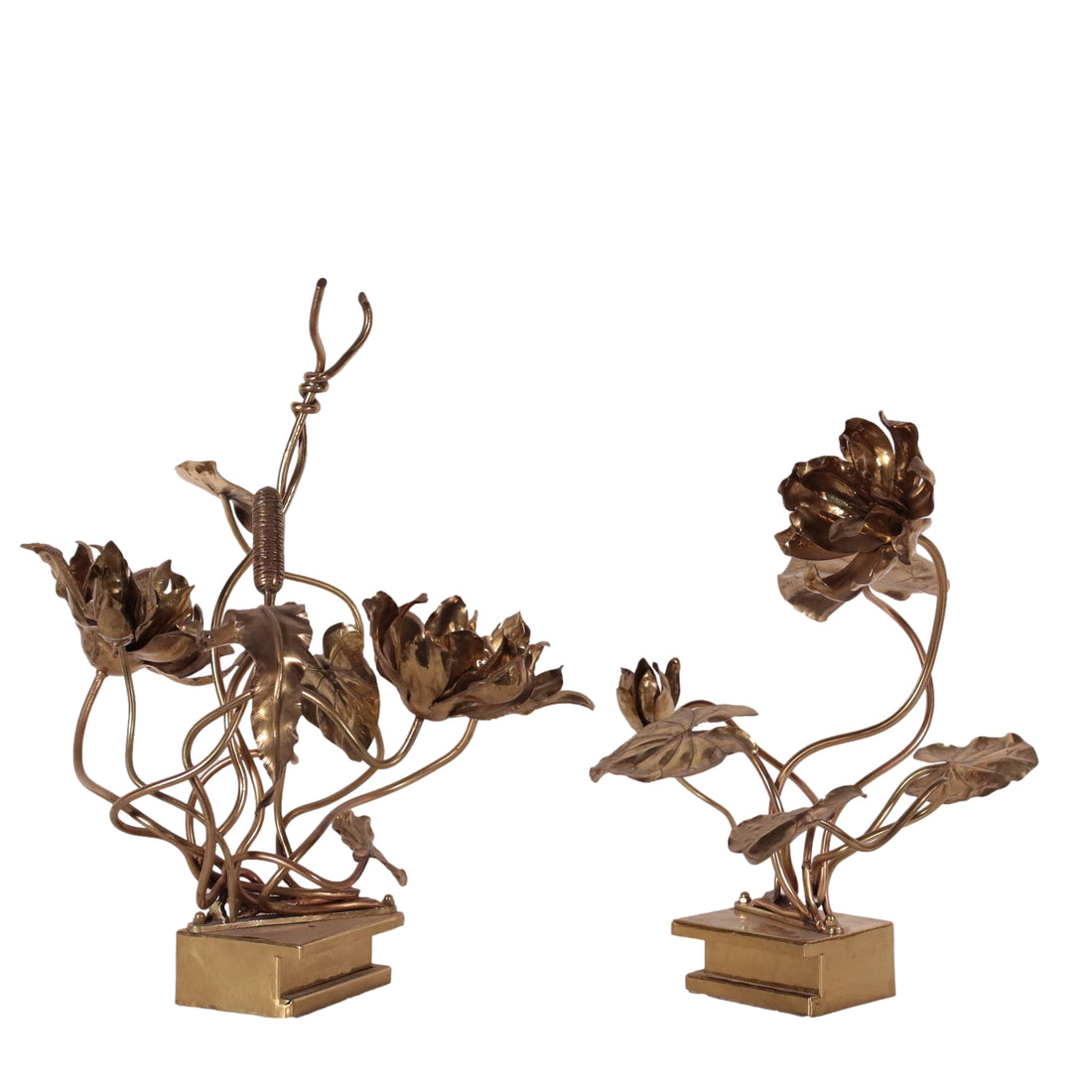 Pair of Sculptures Maison Jensen Style Brass France 1970s | Modernism  