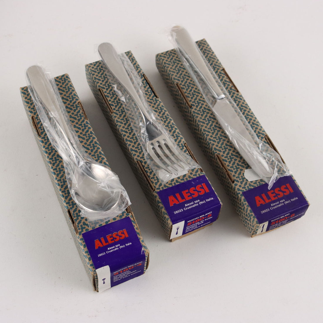 Vintage Alessi Cutlery Set for 8 People Steel Sottsass Italy 1980s - Italy, 1980s | Modernism  