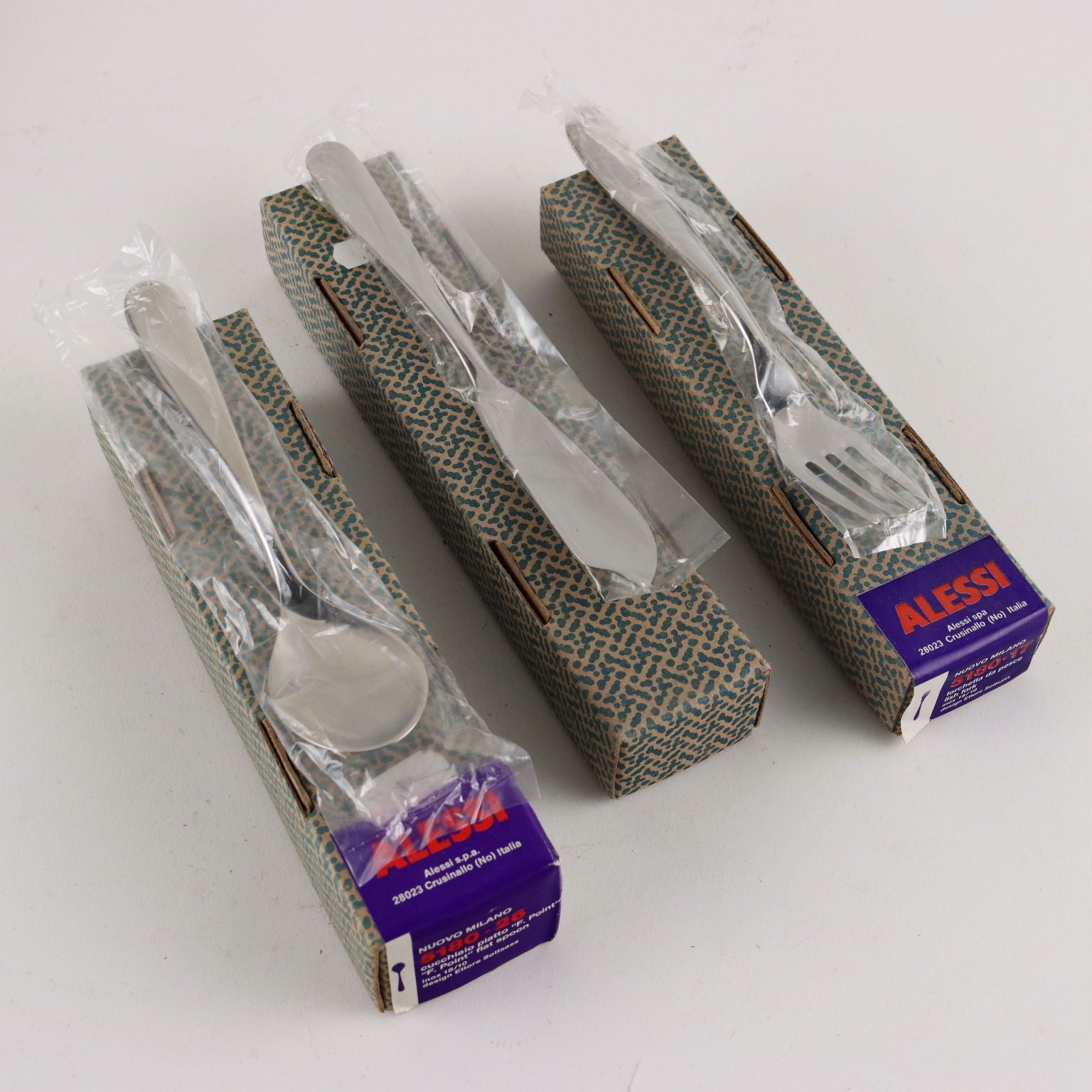 Vintage Alessi Cutlery Set for 8 People Steel Sottsass Italy 1980s - Italy, 1980s | Modernism  