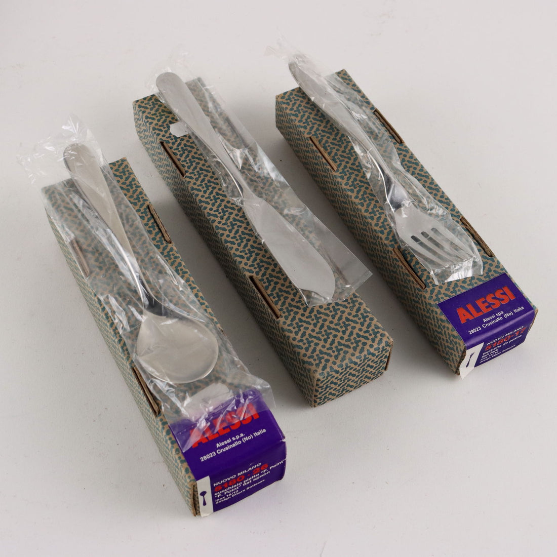 Vintage Alessi Cutlery Set for 8 People Steel Sottsass Italy 1980s - Italy, 1980s | Modernism  