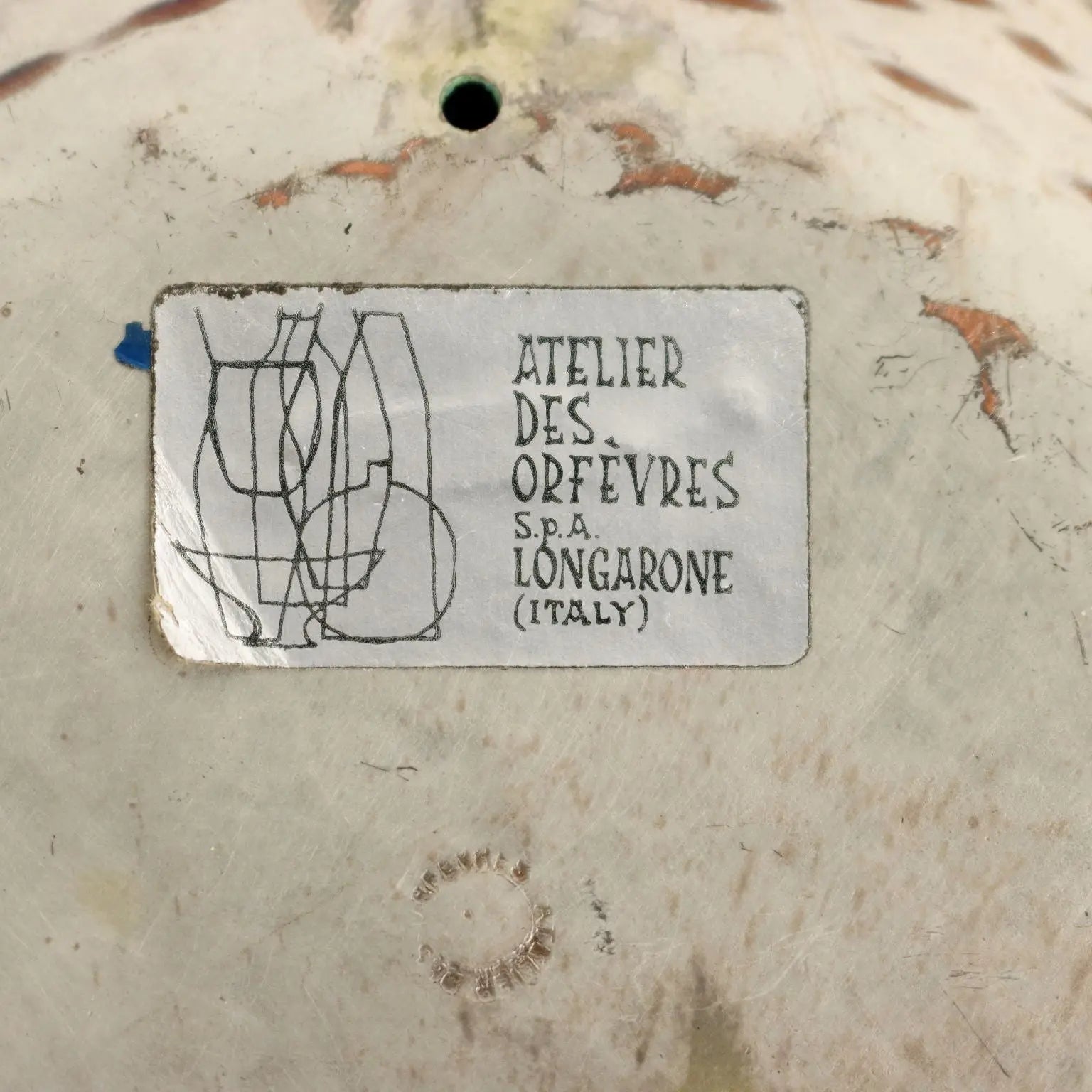 Vintage 1960s Plate by M. Pinton Silvered Copper Italy - Italy, 1960s | Modernism | 