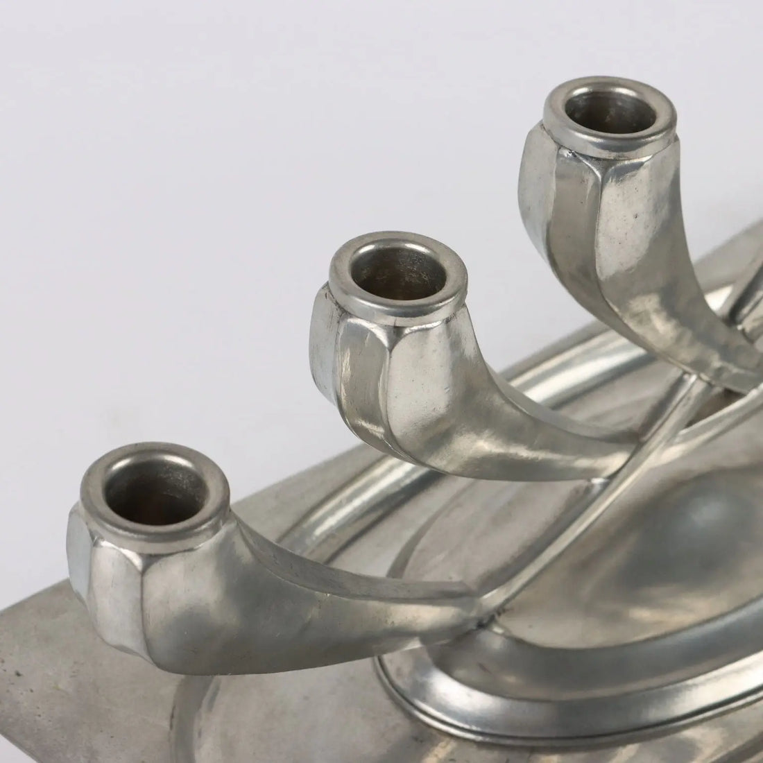 Vintage Candle-Holder and Tray Pewter G. Patrini Atena Italy - Italy, 1980s | Modernism | 