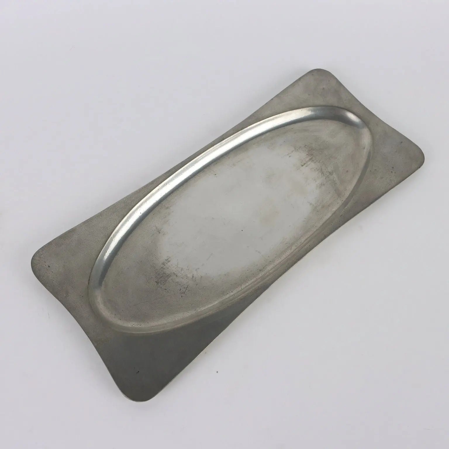 Vintage Candle-Holder and Tray Pewter G. Patrini Atena Italy - Italy, 1980s | Modernism | 
