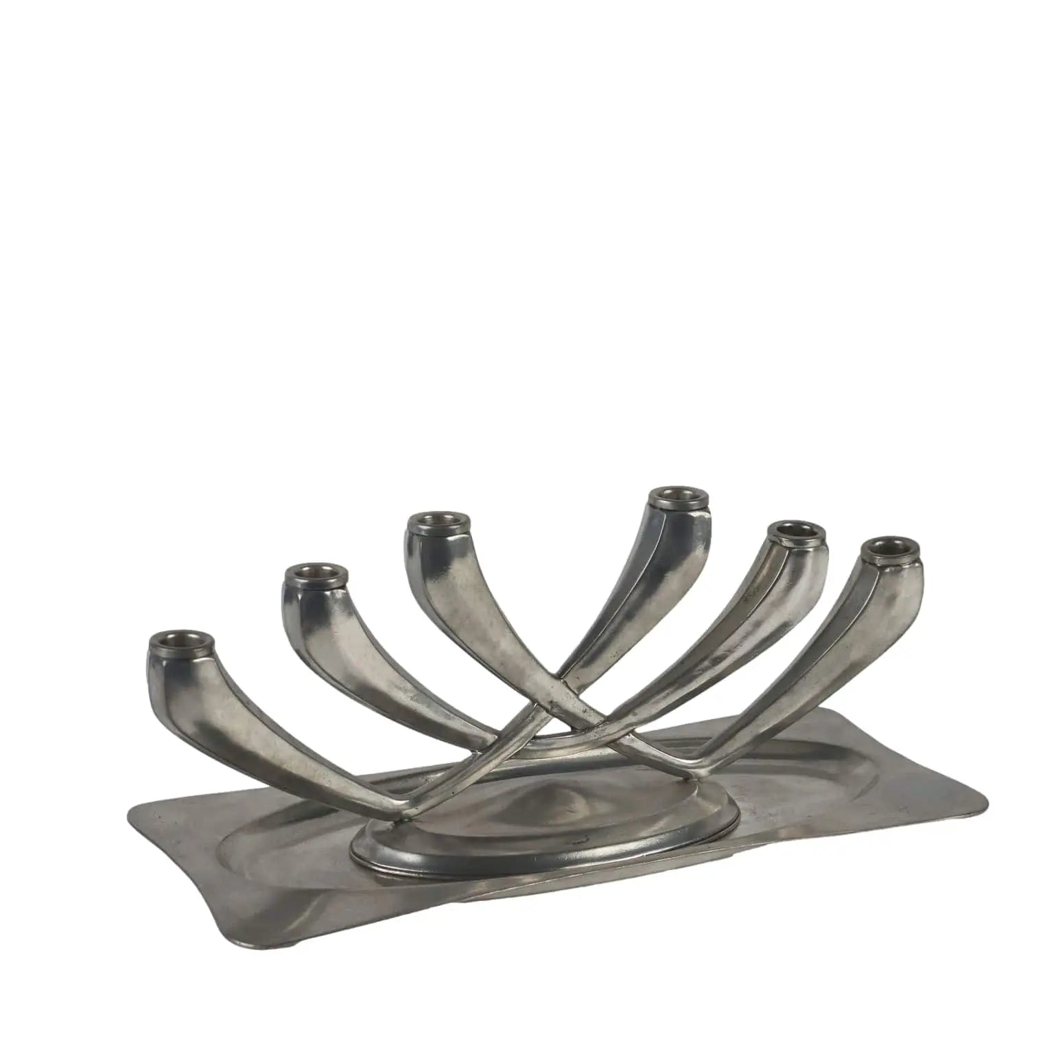 Vintage Candle-Holder and Tray Pewter G. Patrini Atena Italy - Italy, 1980s | Modernism | 