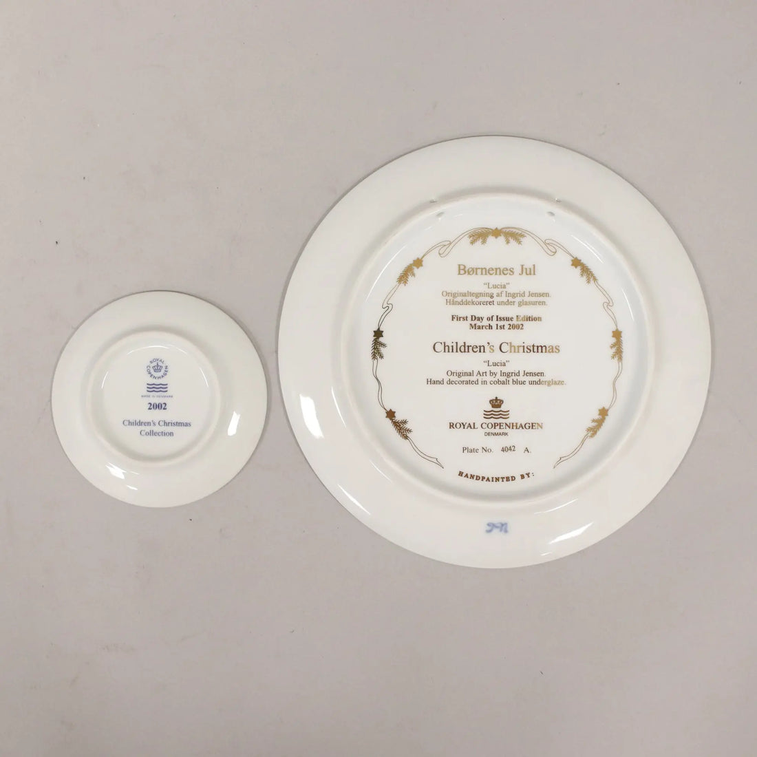 Royal Copenhagen Plate Blue Porcelain Children's Christmas 2002 - Lucia | Modernism | 