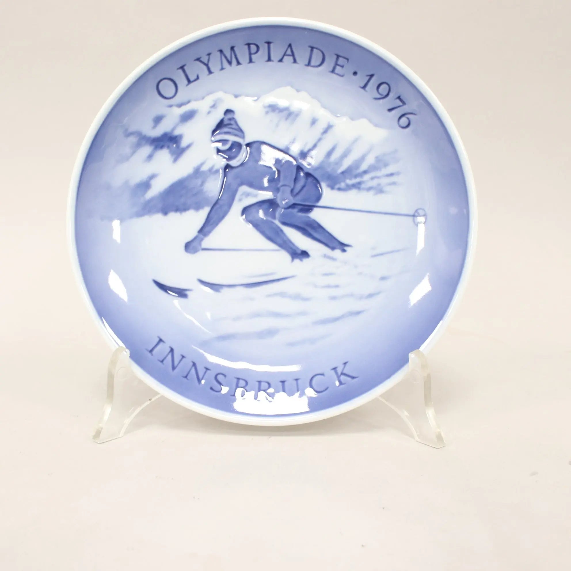 Royal Copenhagen Plate Porcelain 1976 Olympic Games Innsbruck - Cobalt Blue Porcelain | Modernism | 