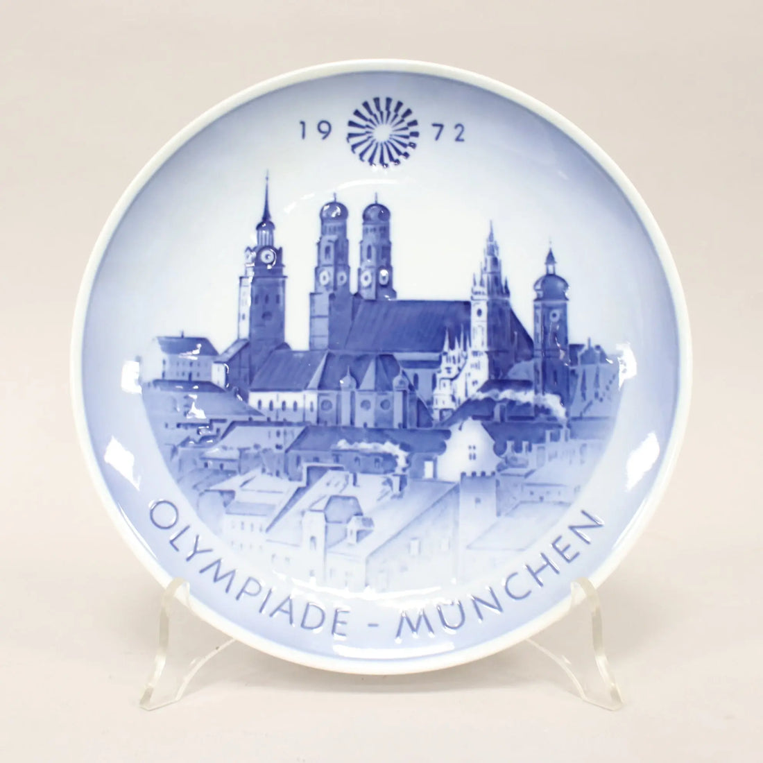 Royal Copenhagen Plate Munich 1972 Olympic Games Bing Grondahl - Cobalt Blue Porcelain | Modernism | 