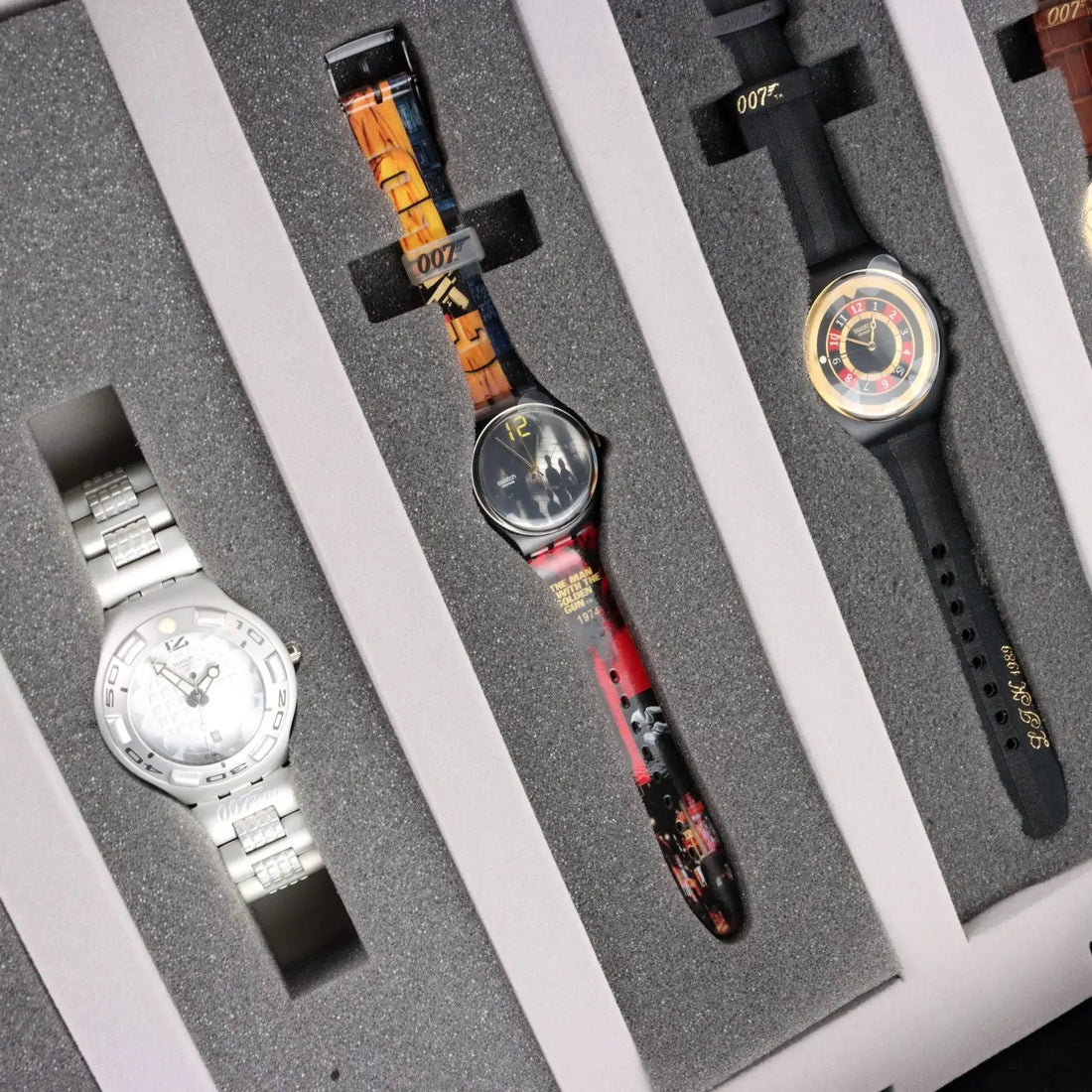 Swatch 007 James Bond Case with 20 Watches Vintage Switzerland | Modernism | 