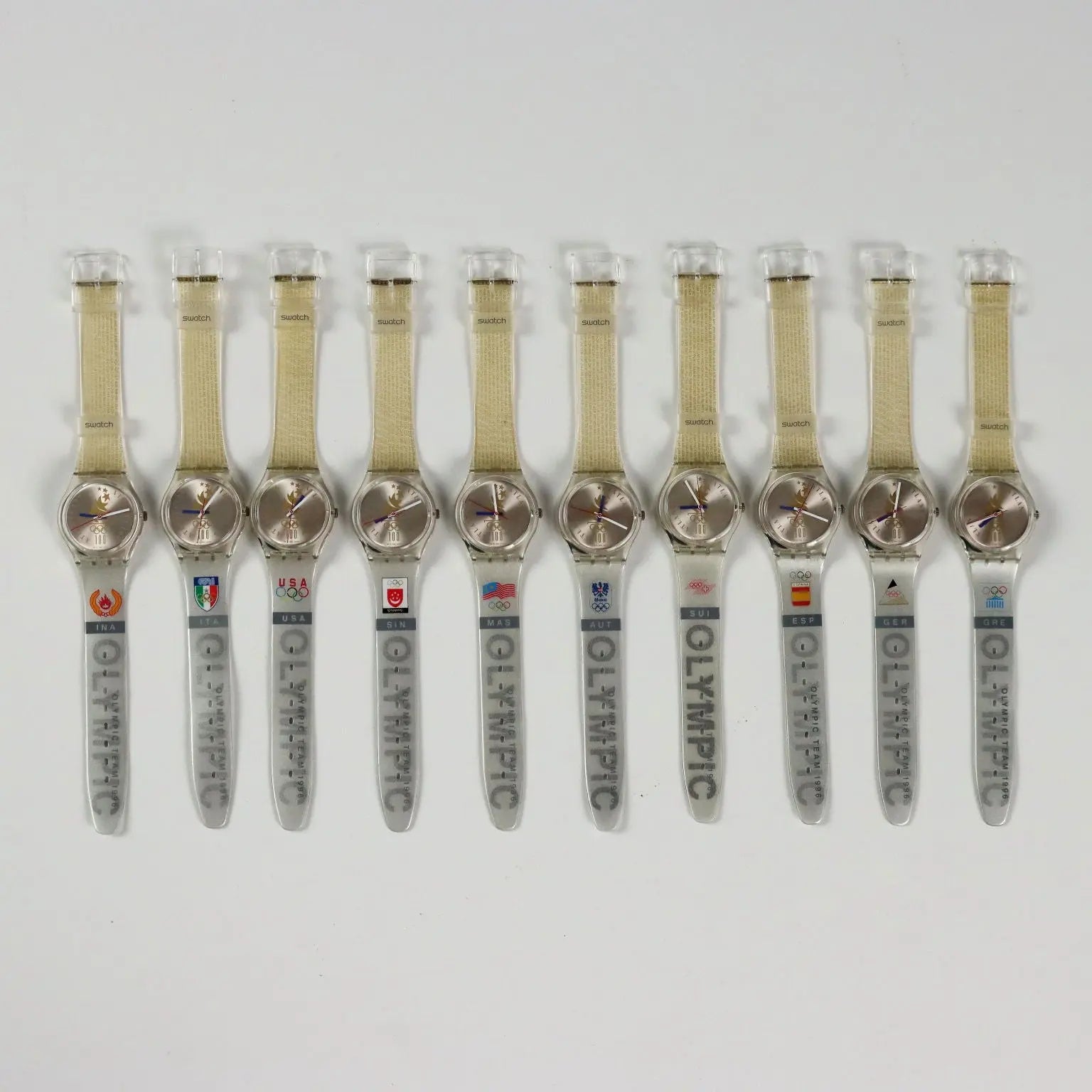 Swatch Olympic Team GZ 150 Various Models Vintage Switzerland 1996 - Switzerland, 1996 | Modernism | 