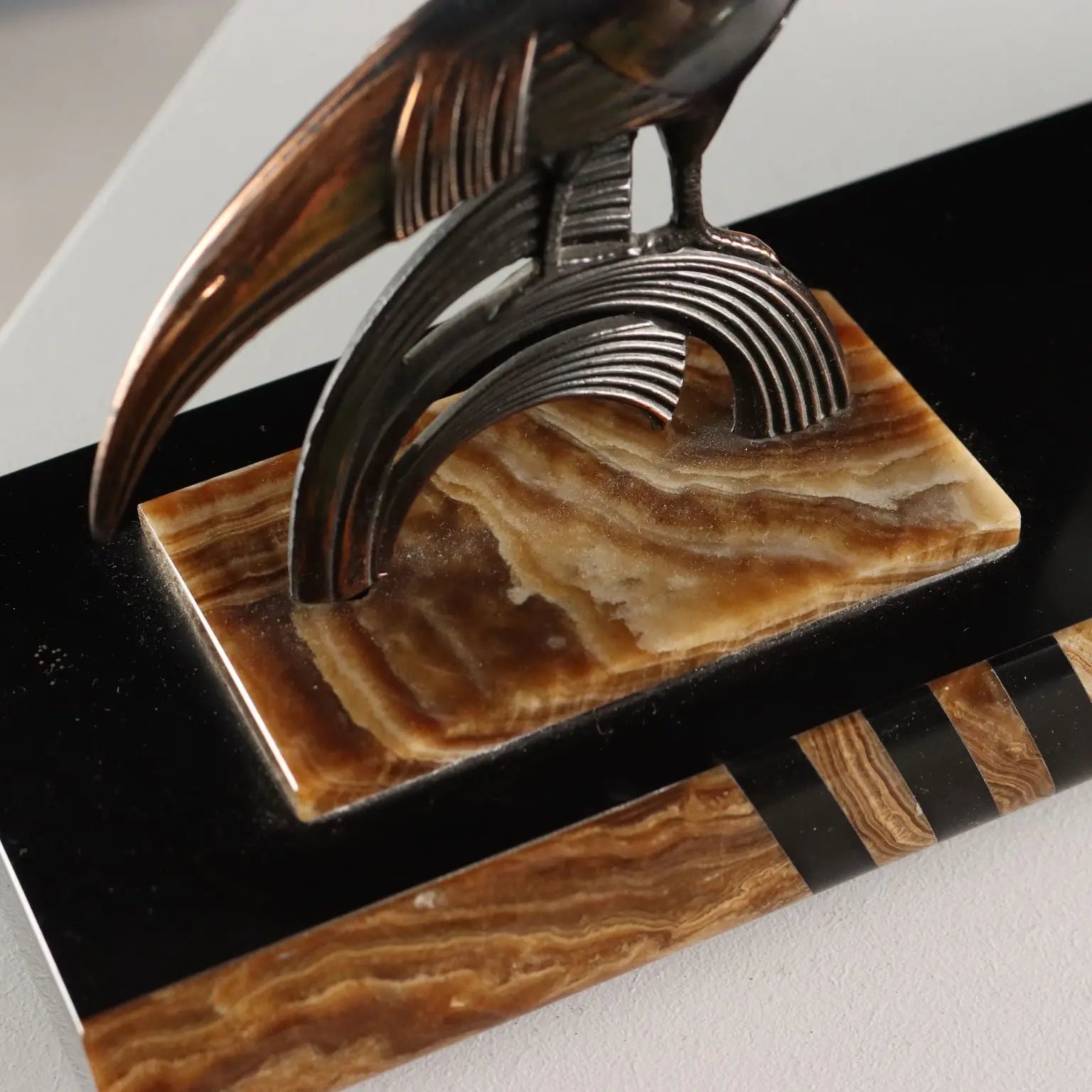 Antique Table Clock Art Deco Marble Onyx Italy 1930s-1940s - Italy, 1930s-1940s | Modernism | 