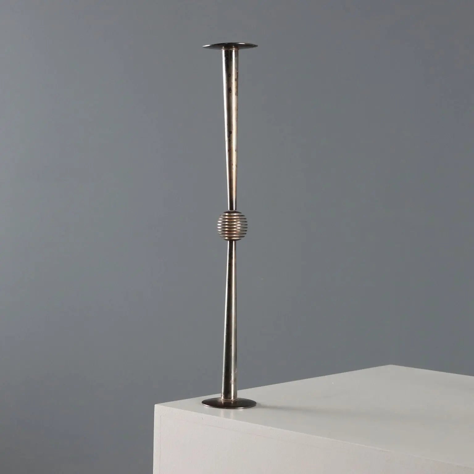 Vintage Candelabra Silvered Metal Lino Sabattini Italy 1960s - Italy, 1960s | Modernism | 