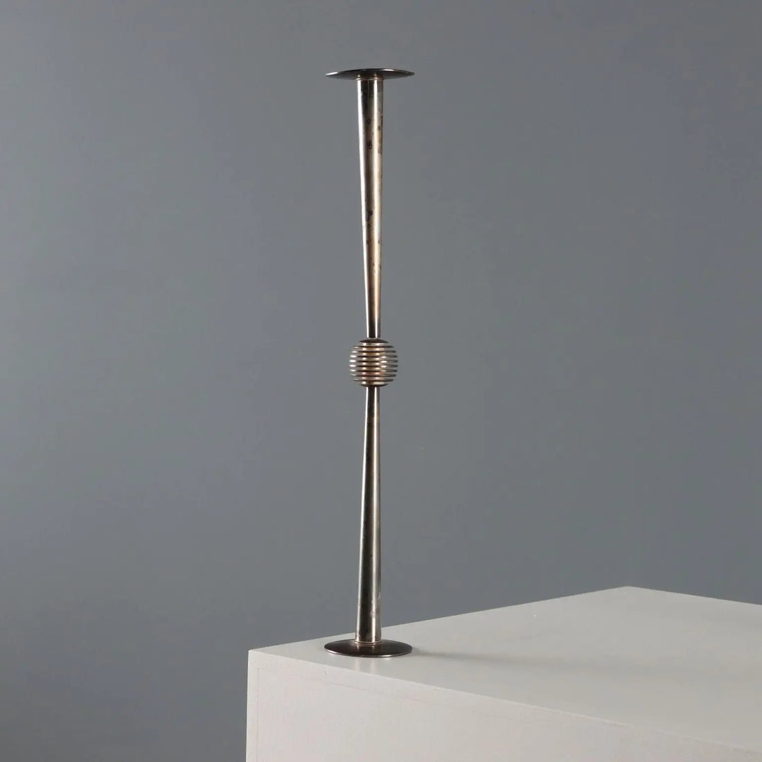 Vintage Candelabra Silvered Metal Lino Sabattini Italy 1960s - Italy, 1960s | Modernism | 