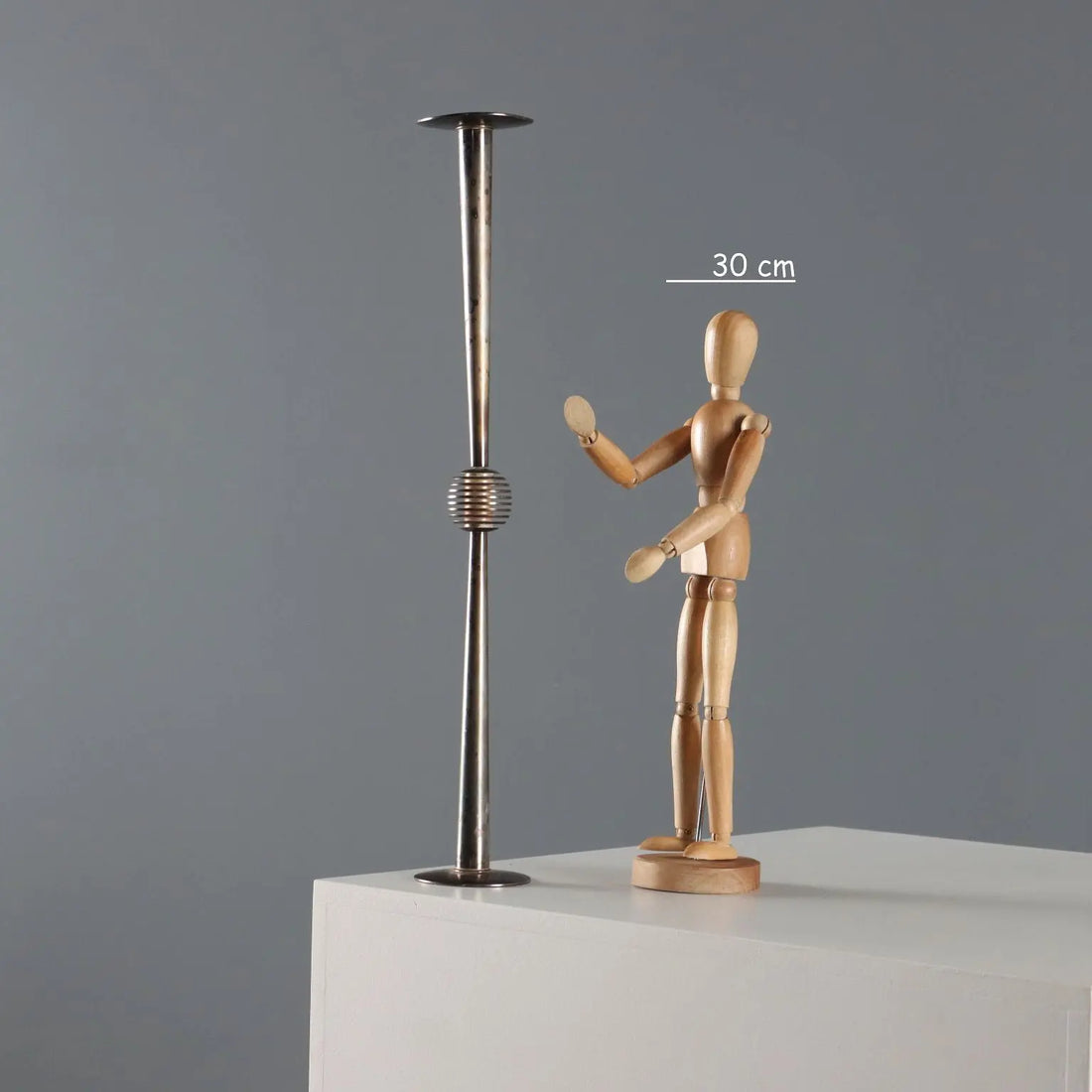 Vintage Candelabra Silvered Metal Lino Sabattini Italy 1960s - Italy, 1960s | Modernism | 