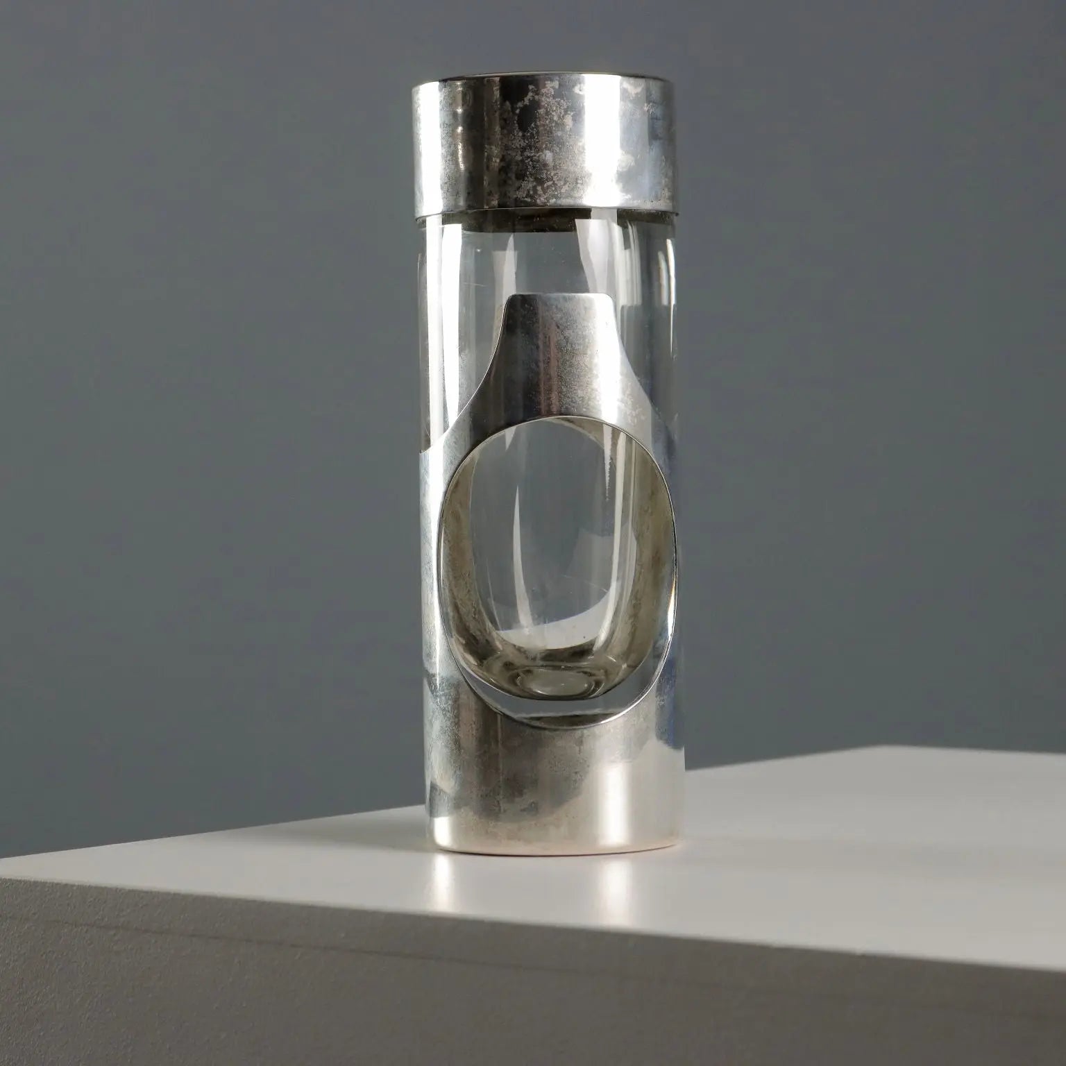 Vintage Vase Silver Glass James Rivière Italy 1970s - Italy, 1970s | Modernism | 