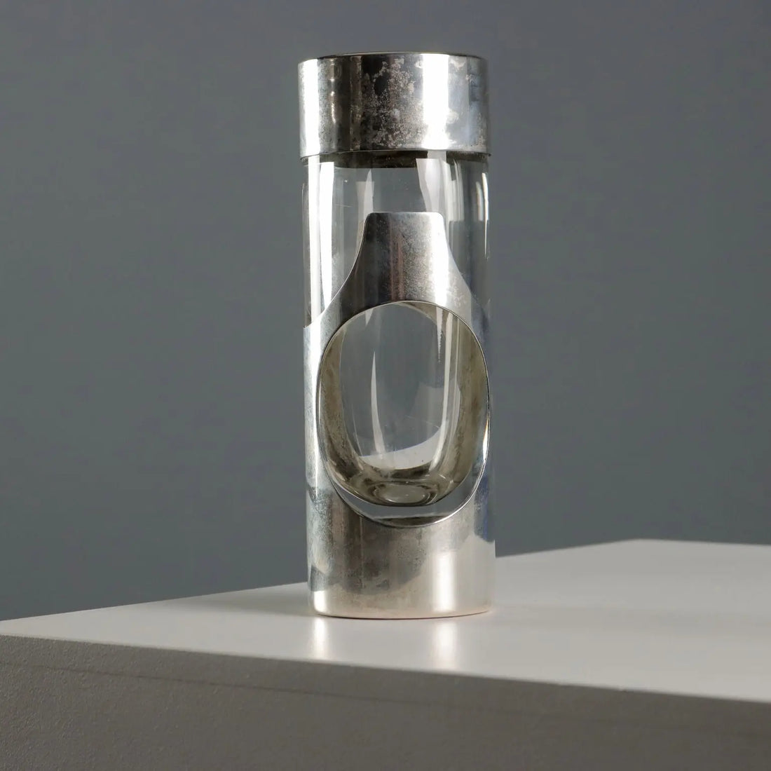 Vintage Vase Silver Glass James Rivière Italy 1970s - Italy, 1970s | Modernism | 