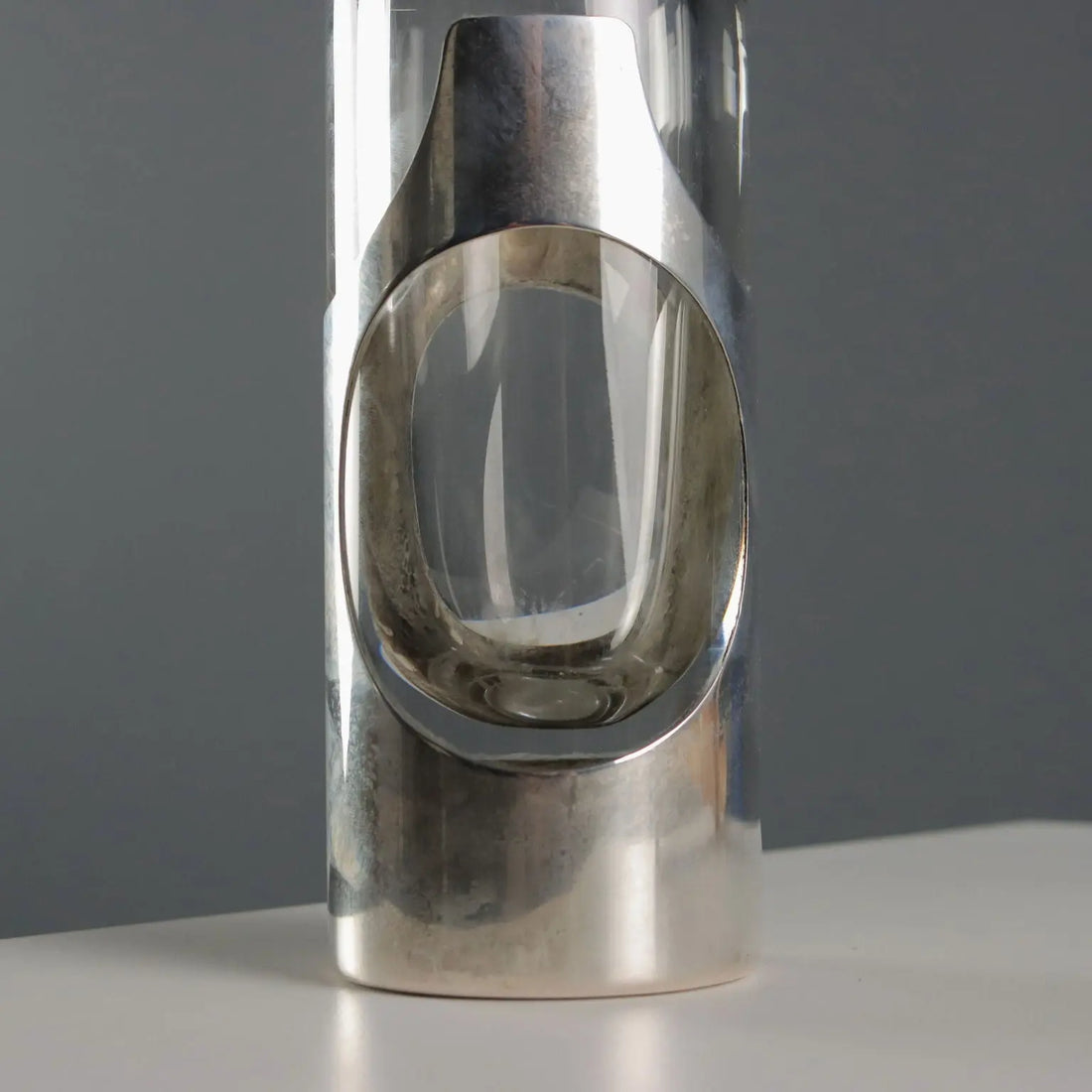 Vintage Vase Silver Glass James Rivière Italy 1970s - Italy, 1970s | Modernism | 