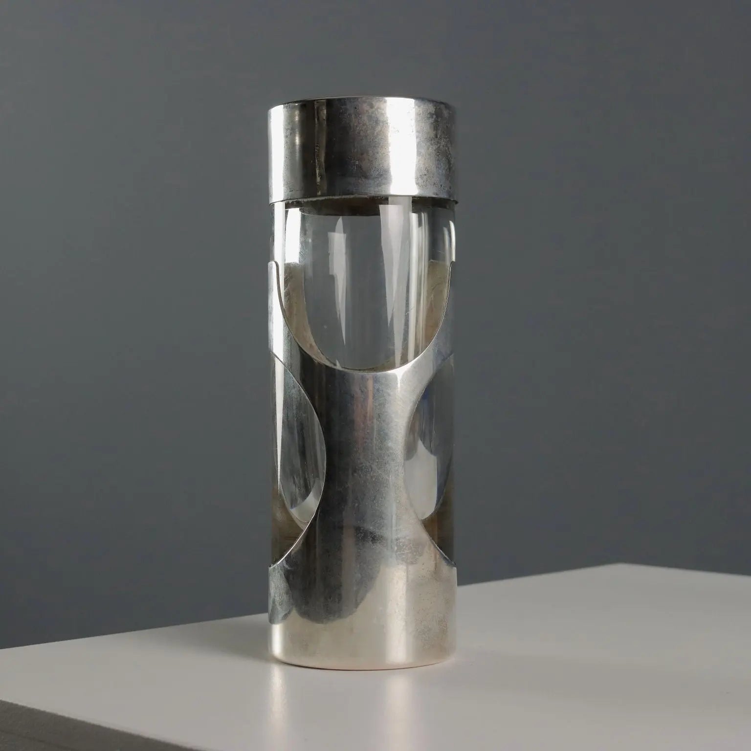 Vintage Vase Silver Glass James Rivière Italy 1970s - Italy, 1970s | Modernism | 