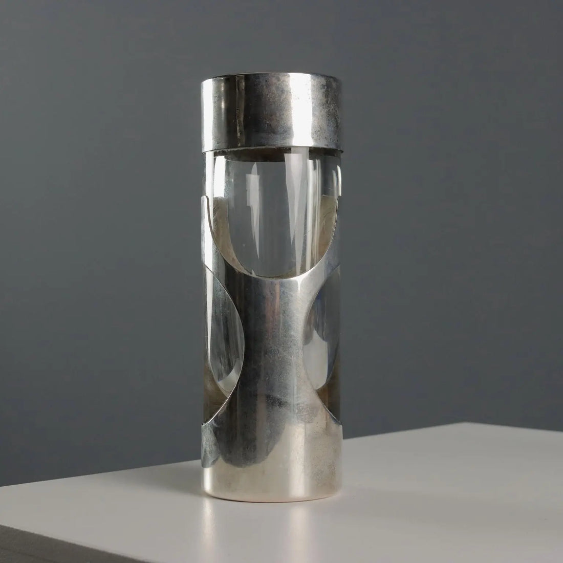 Vintage Vase Silver Glass James Rivière Italy 1970s - Italy, 1970s | Modernism | 