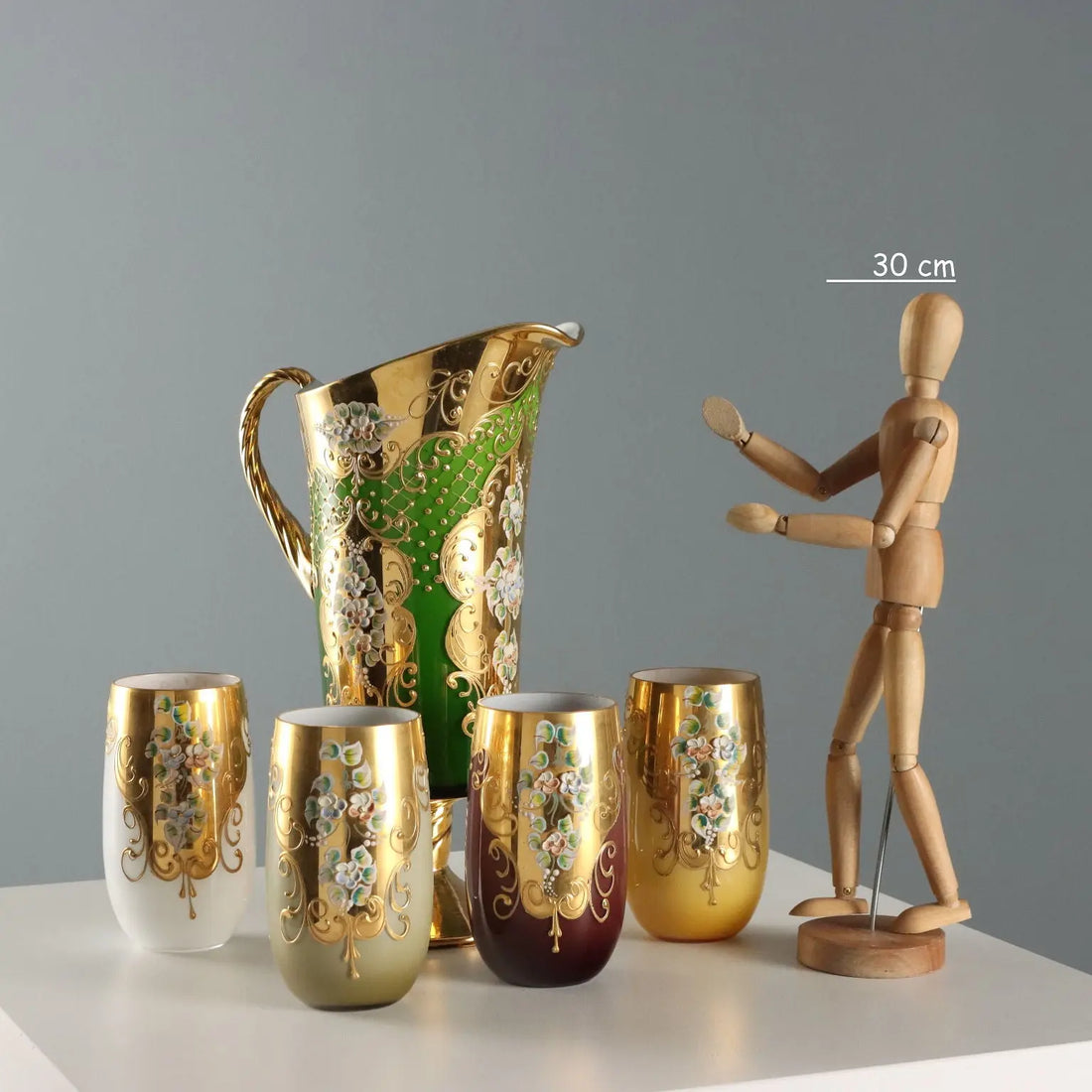 Vintage Jug with Glasses Czechoslovakia Second Half XX Century - Czechoslovakia, Second Half XX Century | Modernism | 