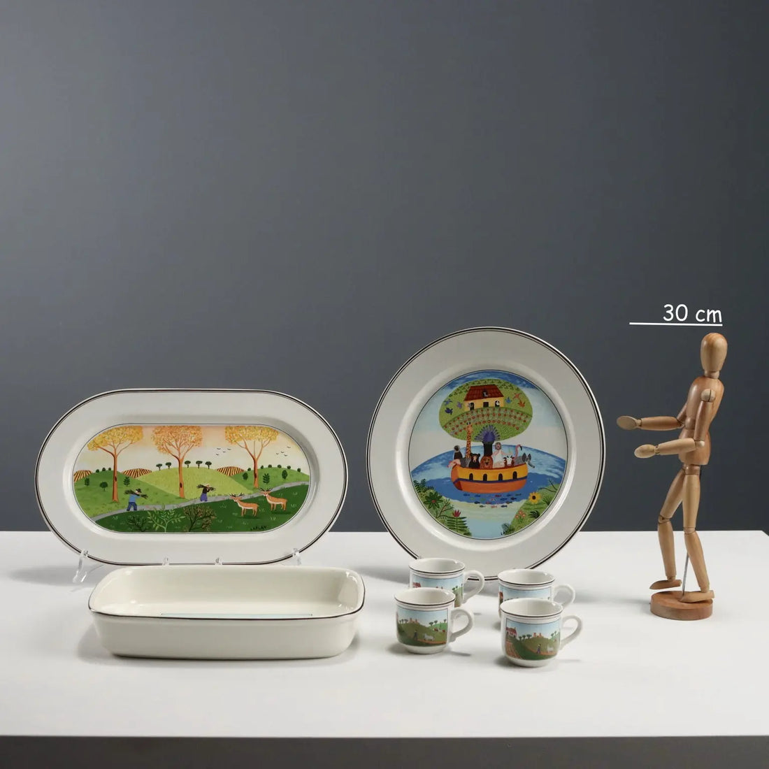 Vintage Plate Set Villeroy & Boch Design Naif Dinnerware Series '900 - Germany, XX Century | Modernism | 