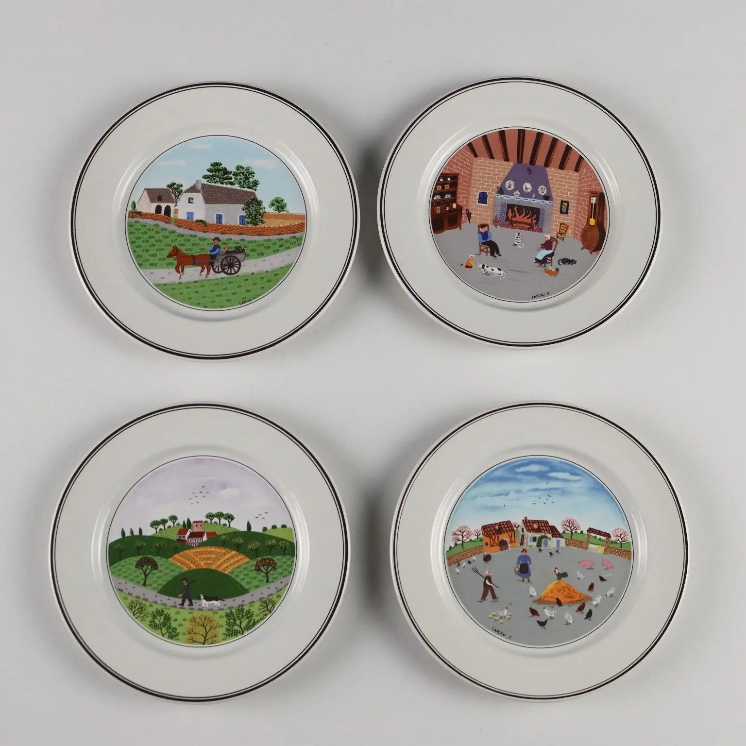 Vintage Plate Set Villeroy & Boch Design Naif Dinnerware Series '900 - Germany, XX Century | Modernism | 